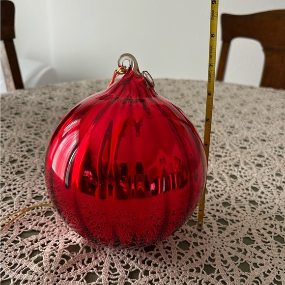 Dept 56 mercury glass 6” or 150mm red ball  ornament ingreat cond! Preloved - Picture 6 of 12